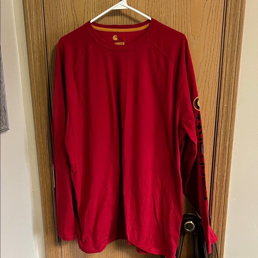 Carhartt Men's Bold Red Long Sleeve Tee